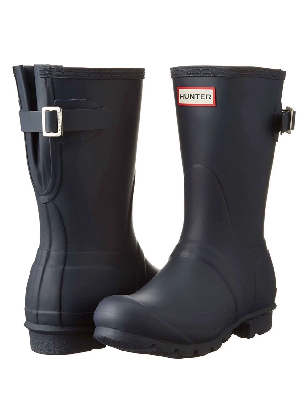 Hunter original Black Matte Short Rain Boots Side Buckle size 10 NEW WITH BOX - Picture 5 of 8